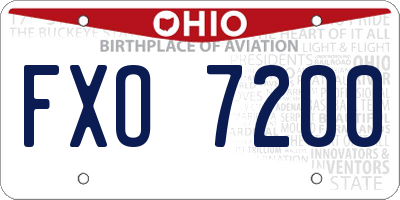 OH license plate FXO7200
