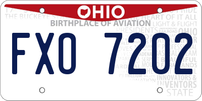 OH license plate FXO7202