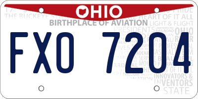 OH license plate FXO7204