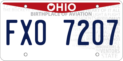 OH license plate FXO7207