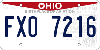 OH license plate FXO7216