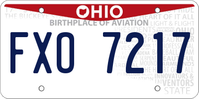 OH license plate FXO7217