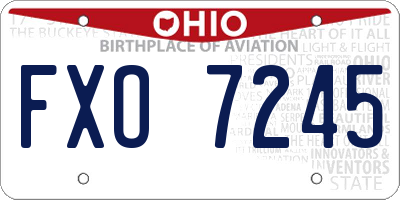 OH license plate FXO7245