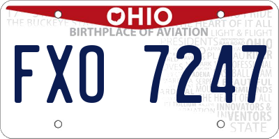 OH license plate FXO7247