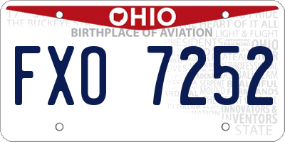 OH license plate FXO7252