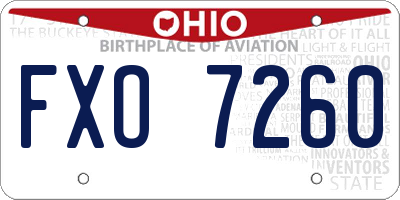 OH license plate FXO7260