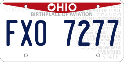 OH license plate FXO7277