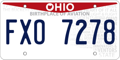 OH license plate FXO7278