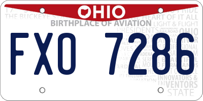 OH license plate FXO7286