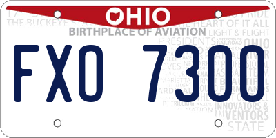 OH license plate FXO7300
