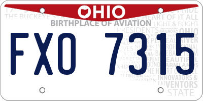 OH license plate FXO7315