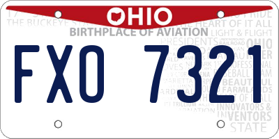 OH license plate FXO7321