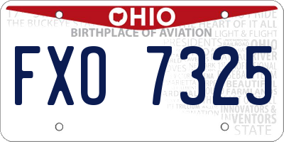 OH license plate FXO7325