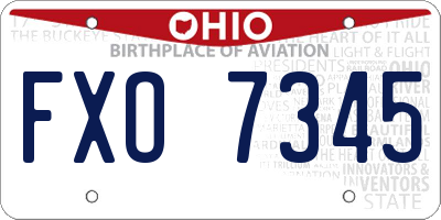 OH license plate FXO7345