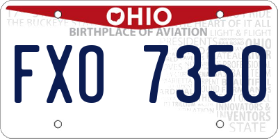 OH license plate FXO7350