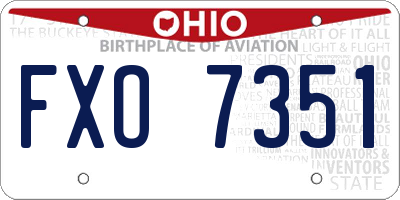 OH license plate FXO7351