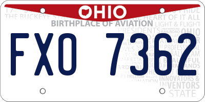 OH license plate FXO7362
