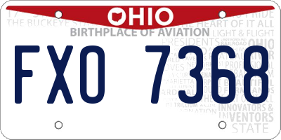OH license plate FXO7368
