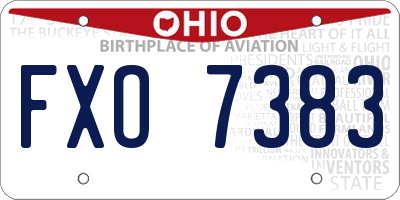 OH license plate FXO7383