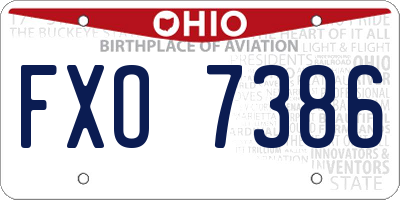 OH license plate FXO7386