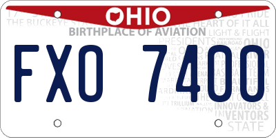OH license plate FXO7400