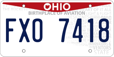OH license plate FXO7418
