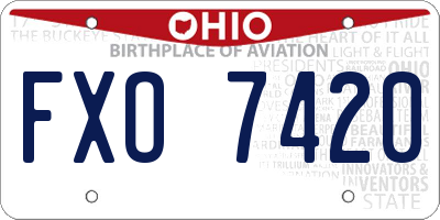 OH license plate FXO7420
