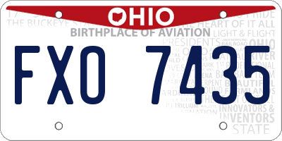 OH license plate FXO7435