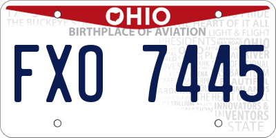 OH license plate FXO7445