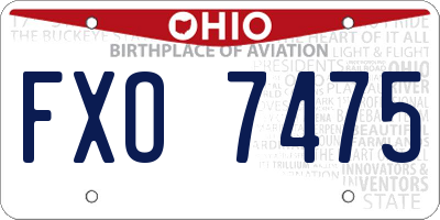 OH license plate FXO7475