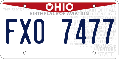 OH license plate FXO7477