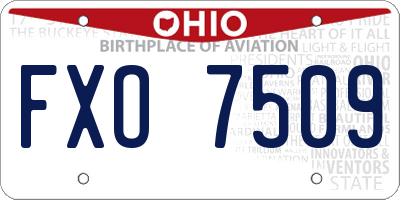 OH license plate FXO7509