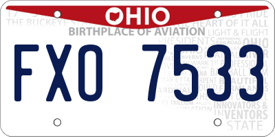 OH license plate FXO7533