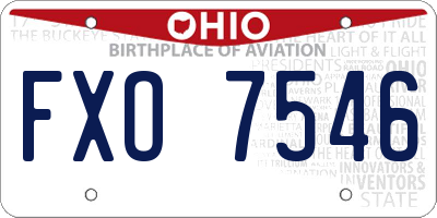 OH license plate FXO7546