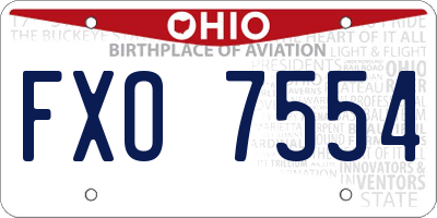 OH license plate FXO7554