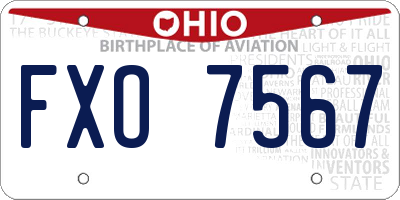 OH license plate FXO7567