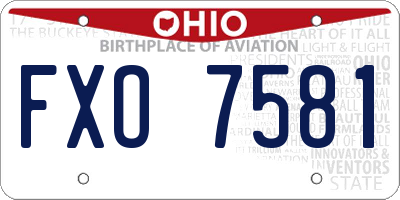 OH license plate FXO7581
