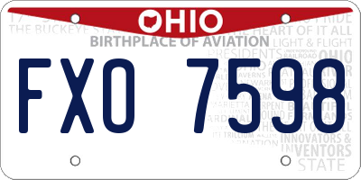 OH license plate FXO7598