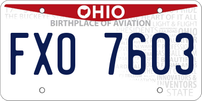 OH license plate FXO7603