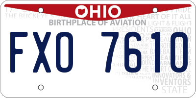 OH license plate FXO7610