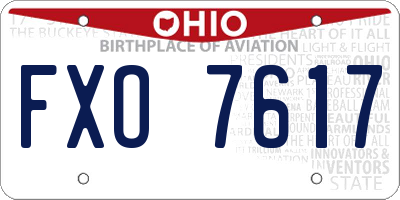 OH license plate FXO7617