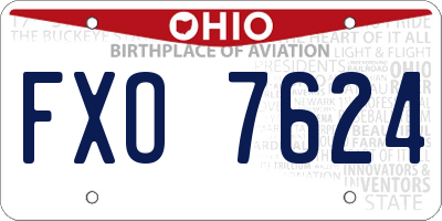 OH license plate FXO7624