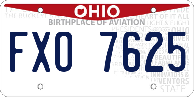 OH license plate FXO7625