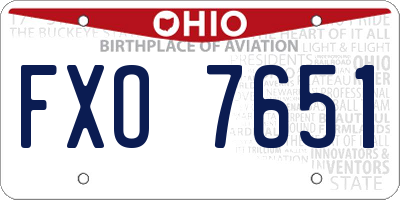 OH license plate FXO7651