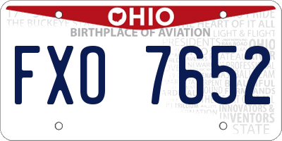 OH license plate FXO7652