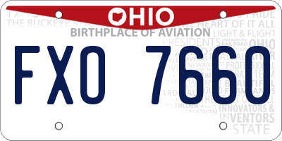 OH license plate FXO7660