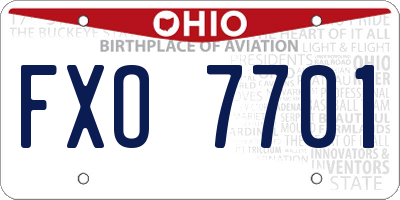 OH license plate FXO7701