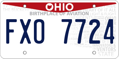 OH license plate FXO7724