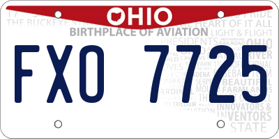 OH license plate FXO7725