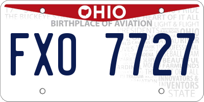OH license plate FXO7727